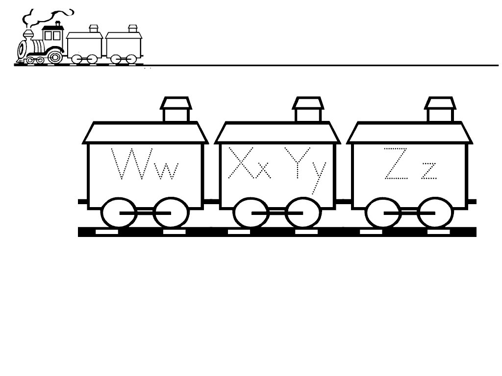 火车26英文字母简笔画