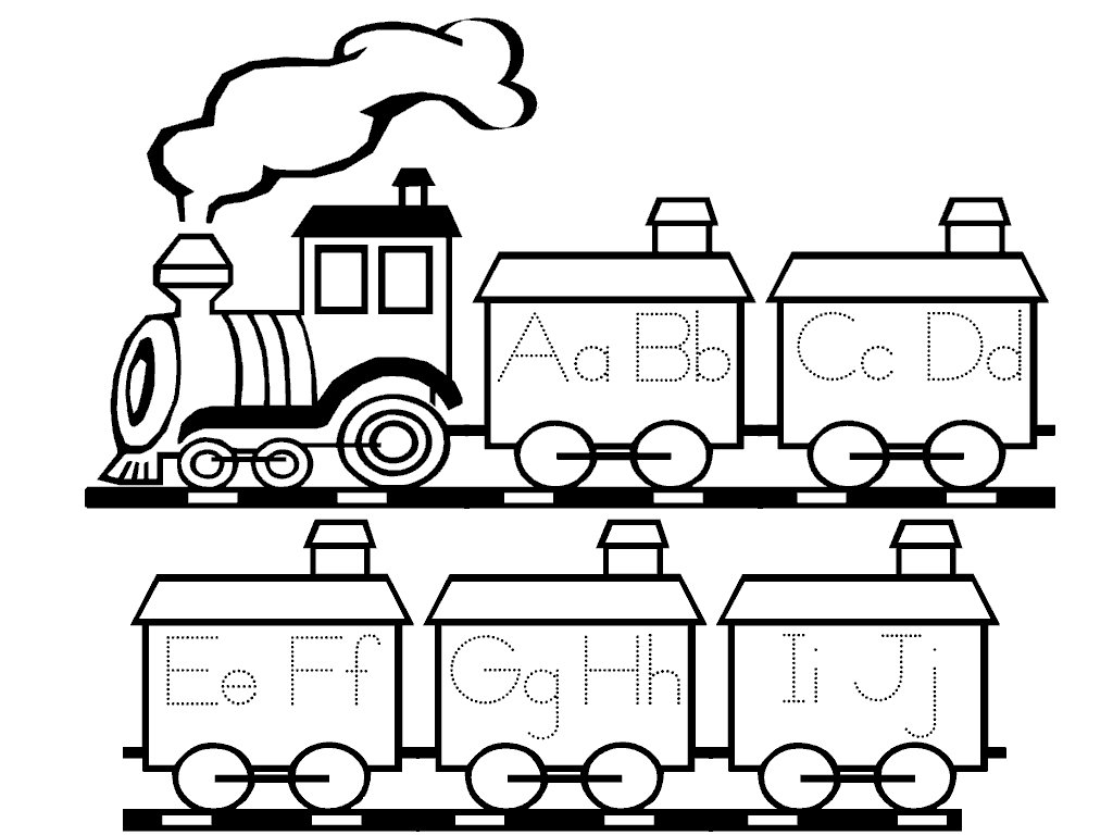 火车26英文字母简笔画