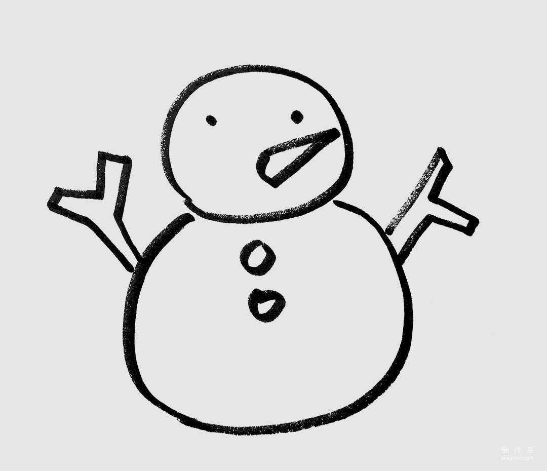雪人儿童简笔画简单画法