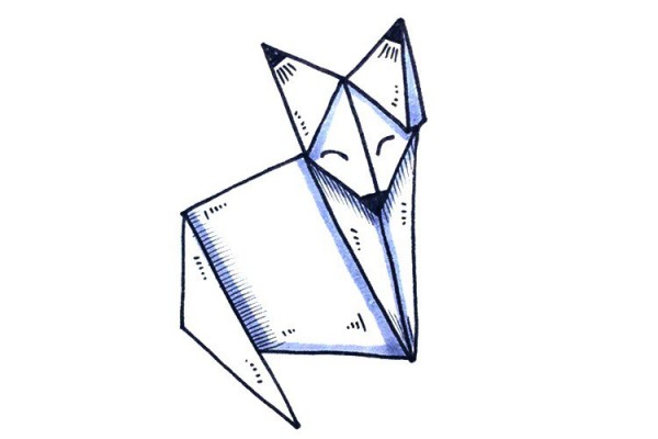 折纸风格小动物简笔画